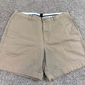 J.Crew Essential Chino Shorts Khaki Flat Front Casual Mens 36 Cotton EUC